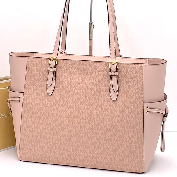 MICHAEL KORS GILLY LARGE DRAWSTRING TRAVEL TOTE BALLET SIGNATURE COLOR - Picture 4 of 16